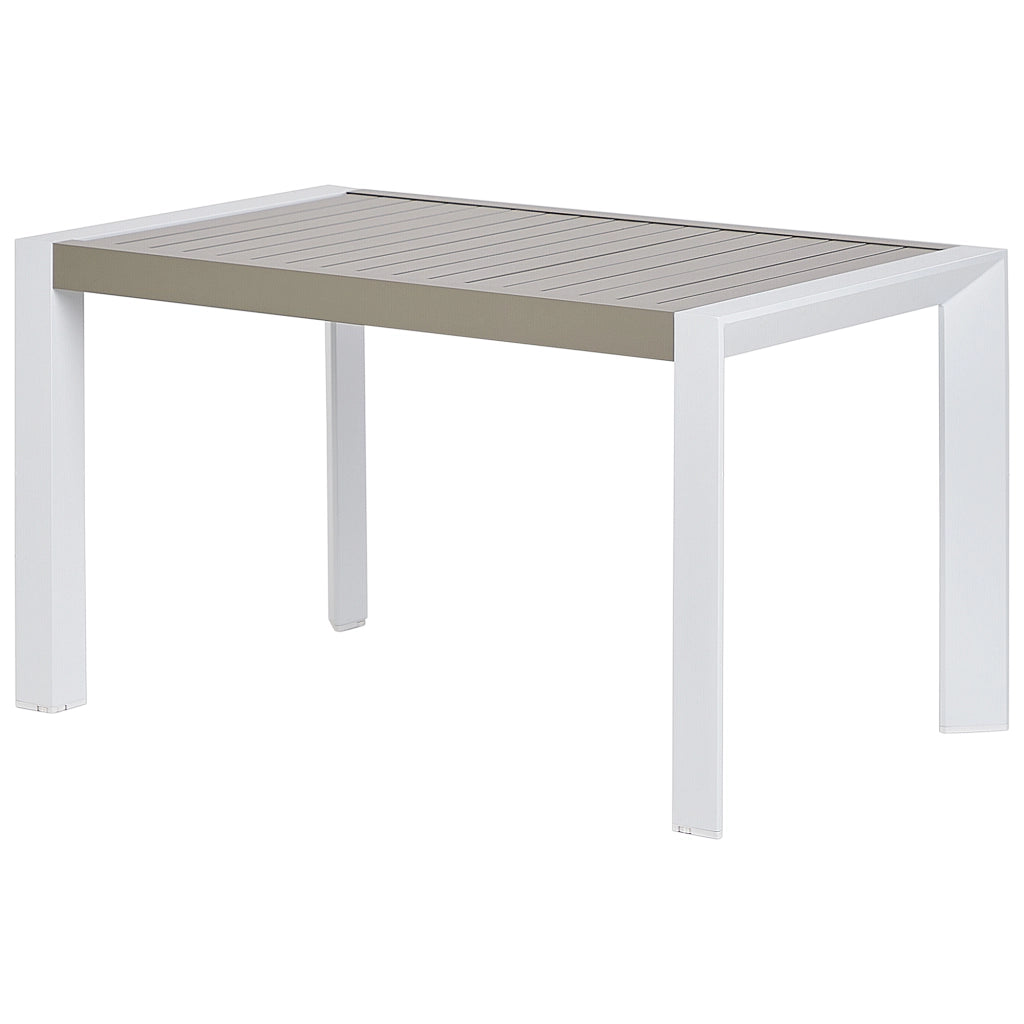 Set da giardino con tavolino in alluminio bianco con cuscini esterno stile moderno