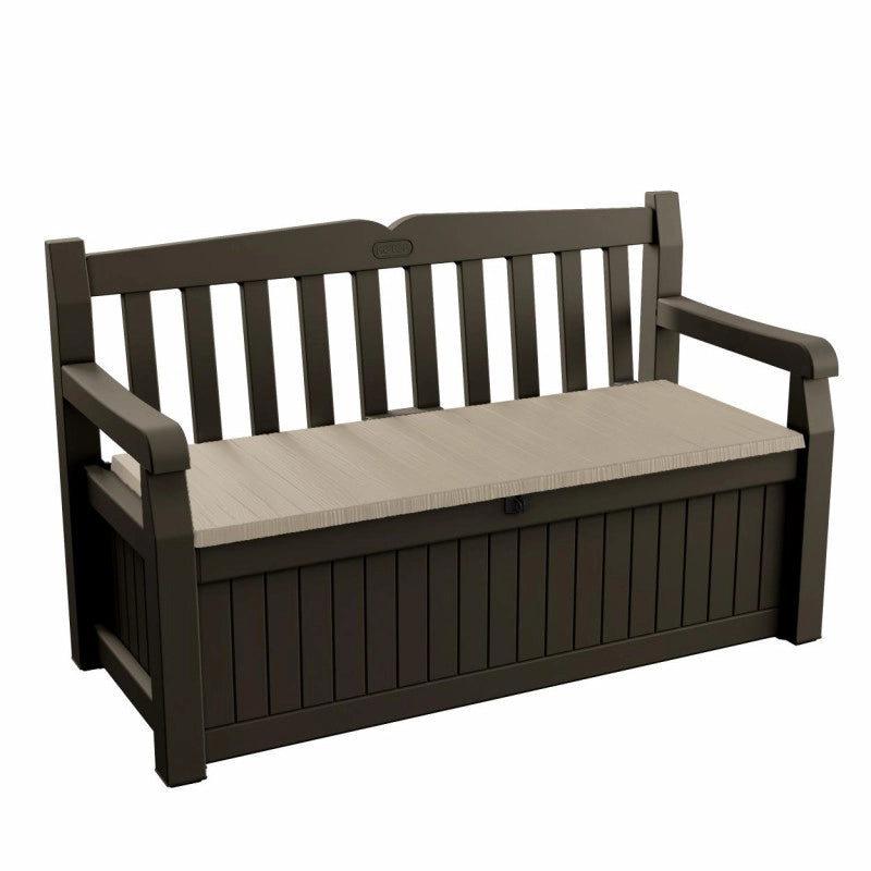 Panchina Contenitore da Esterno Eden Bench 265L con Seduta - Marrone - Keter