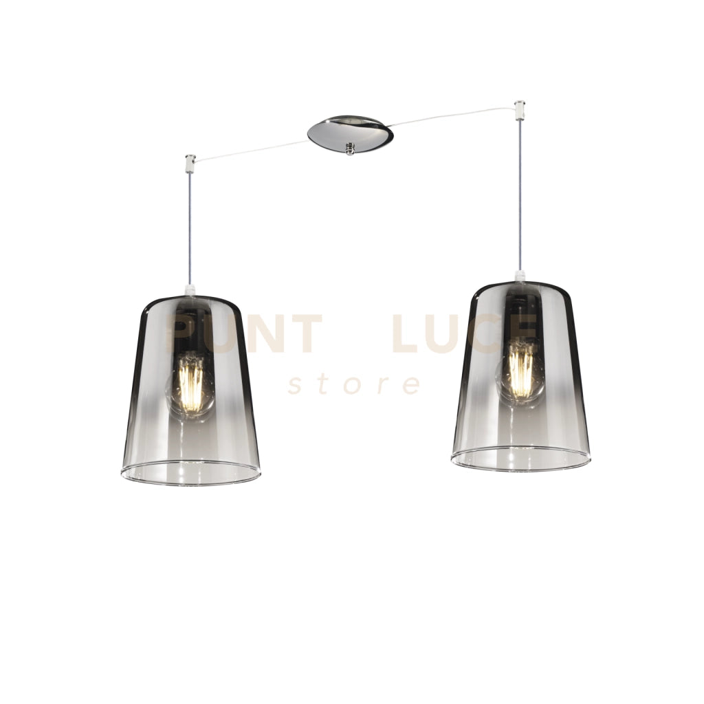 SOSPENSIONE BIANCO SPOSTABILE 2 LUCI CROMO 1164BI-S2 S-CR