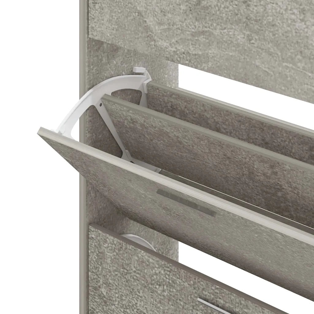 Scarpiera | Mobile per scarpe Grigio Cemento 63x24x147 cm in Legno Multistrato
