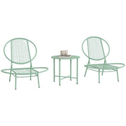 Set Bistrot 3 Pezzi in Polyrattan ¨C Minimal ¨C Grigio Verde