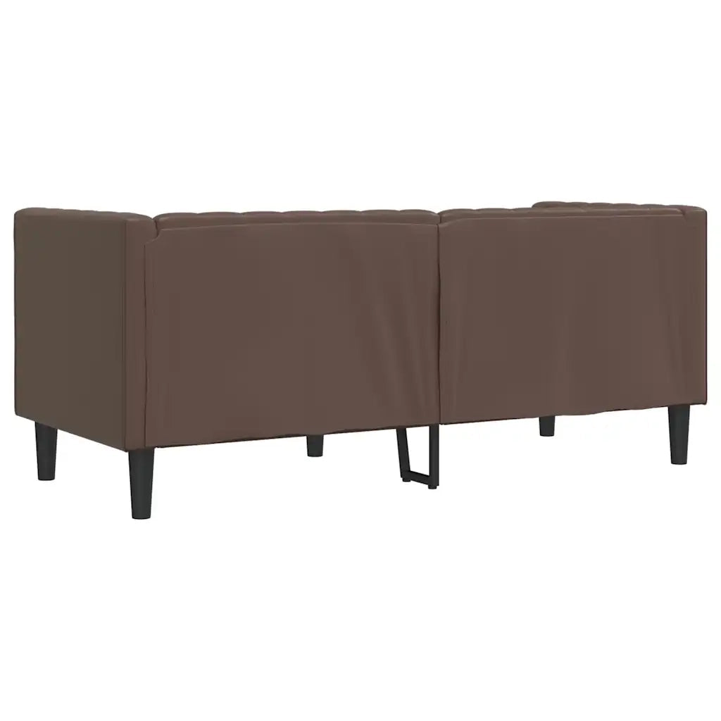 Divano Chesterfield a 2 Posti-Sofa 2 Posti-Divanetto Marrone in Similpelle