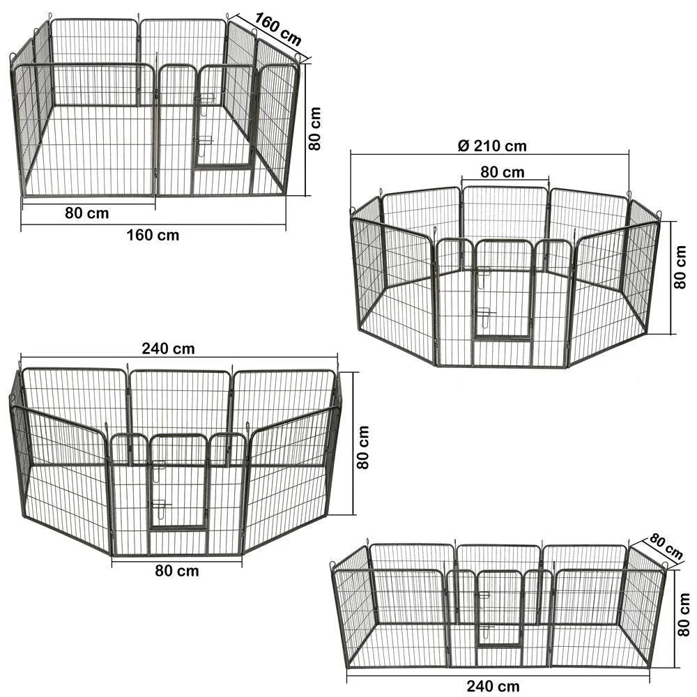 Recinto modulare per cani 80 cm 3708150