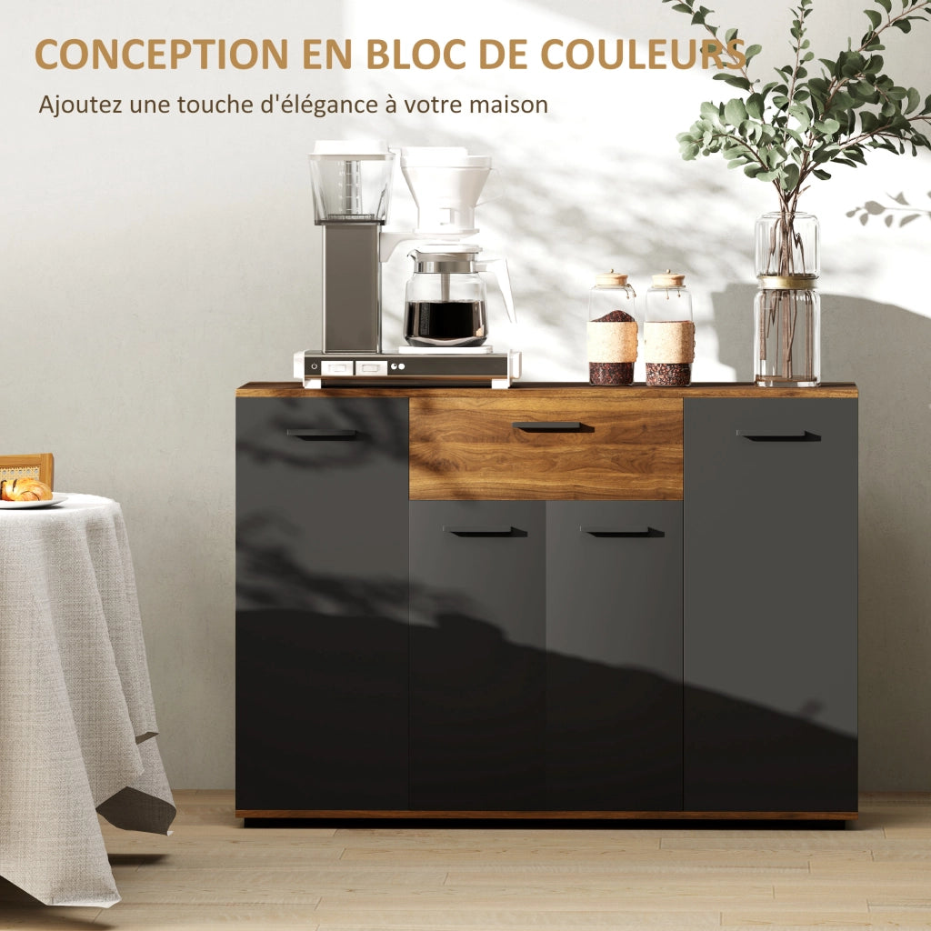 Buffet per soggiorno ¨C Minimal ¨C 120x35x85 cm, marrone e nero