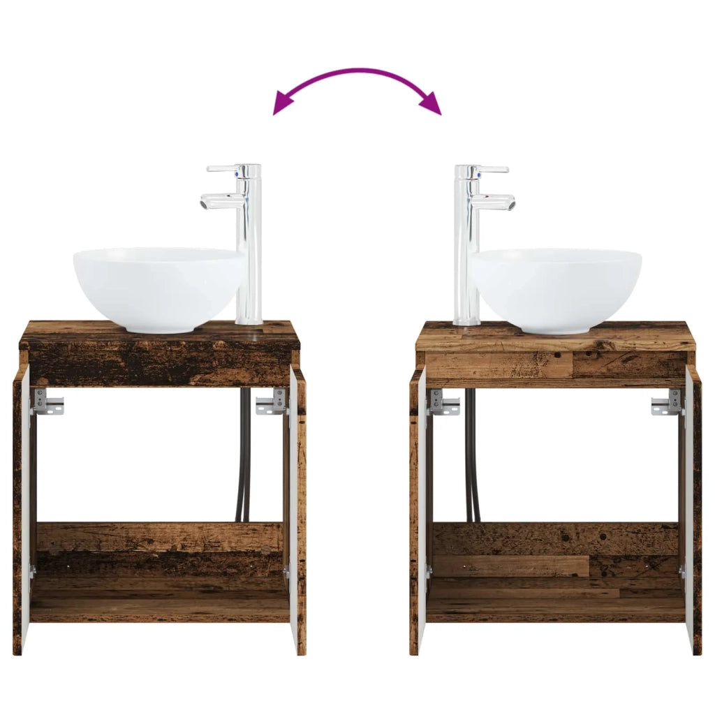 Set di mobili per il bagno 4 pz Legno antico 3407413