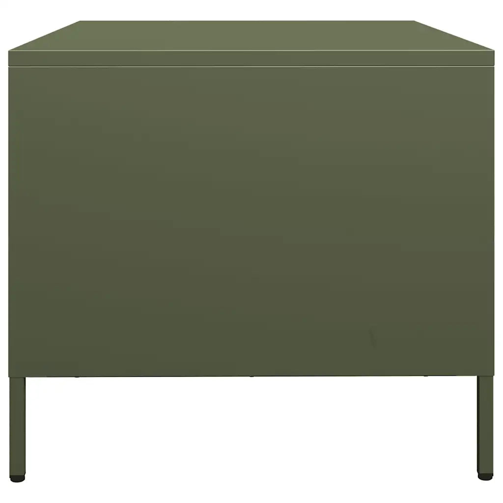 Tavolino Verde Oliva 101,5x50x43,5 cm Acciaio Laminato a Freddo 851272
