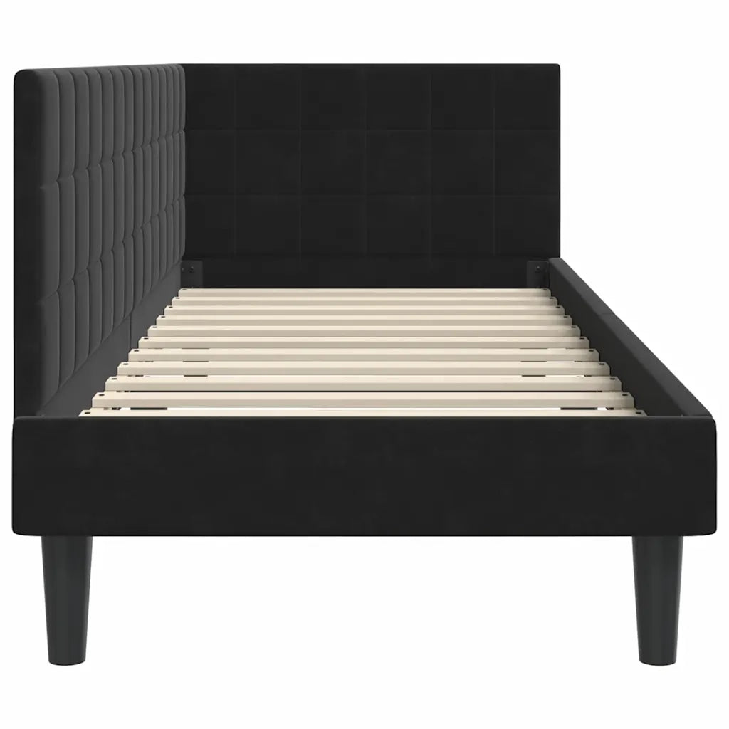 Cornice del letto ad angolo Nero 80 cm x 200 cm Velluto 42016413
