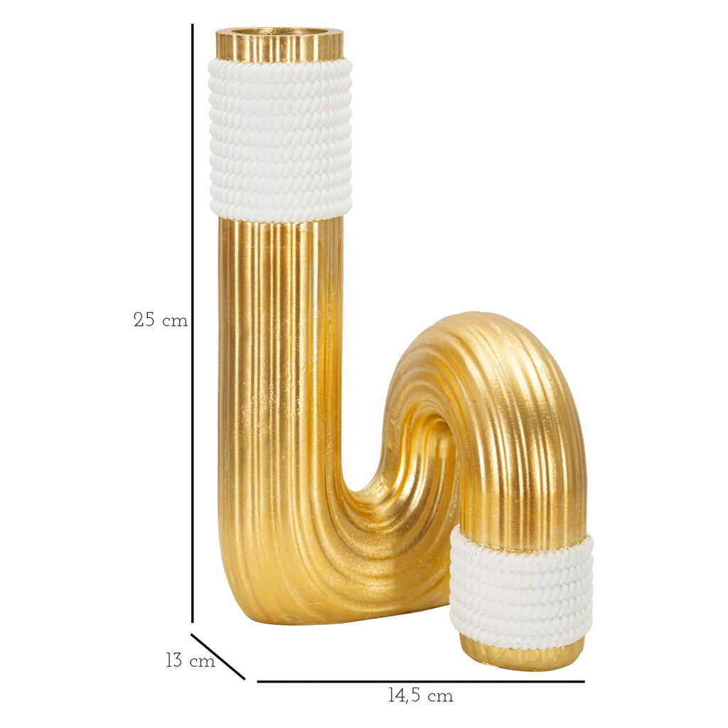 Iria, Vaso Colore Struttura oro, Bianco