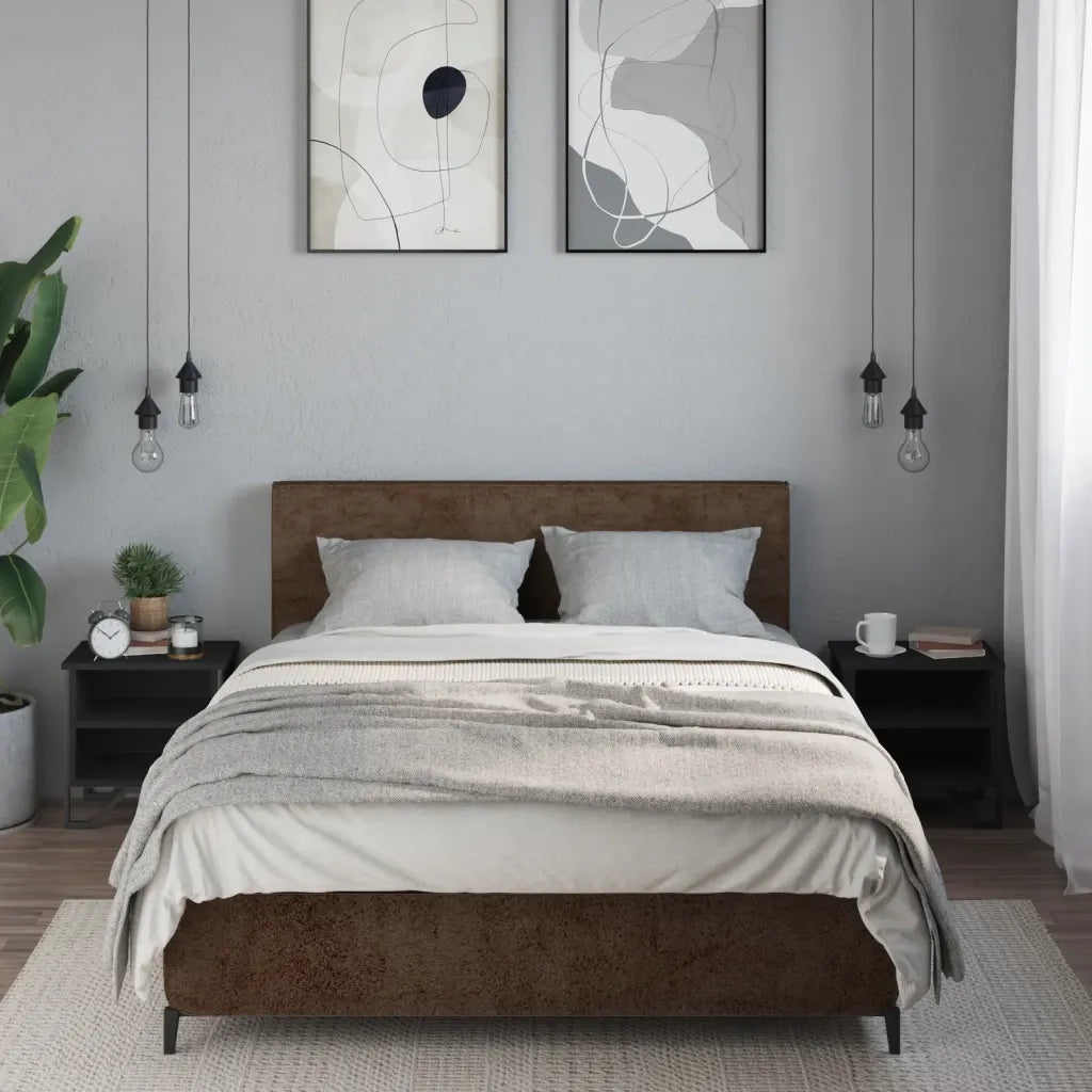 Comodini Neri 2 pz 40x30x40 cm in Truciolato 848495