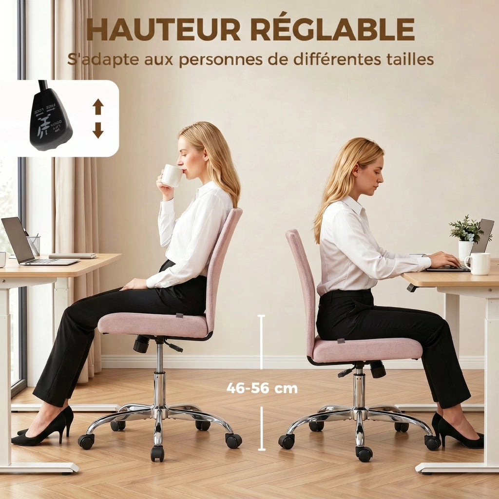 Sedia da ufficio ¨C Minimal ¨C rosa 43x56x89-99 cm