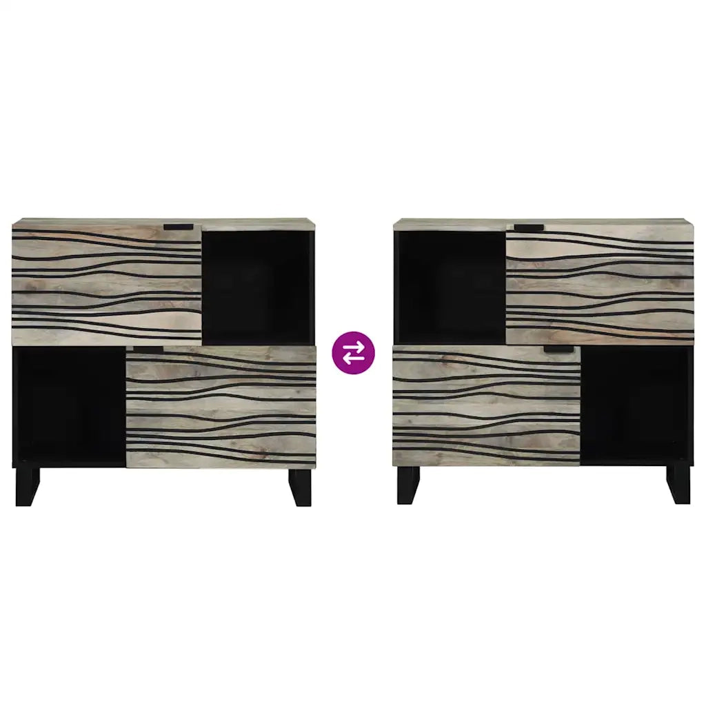 Credenza | Madia | Buffet da pranzo | Armadio da pranzo Bianco 80 x 33 x 75 cm legno massello di mango