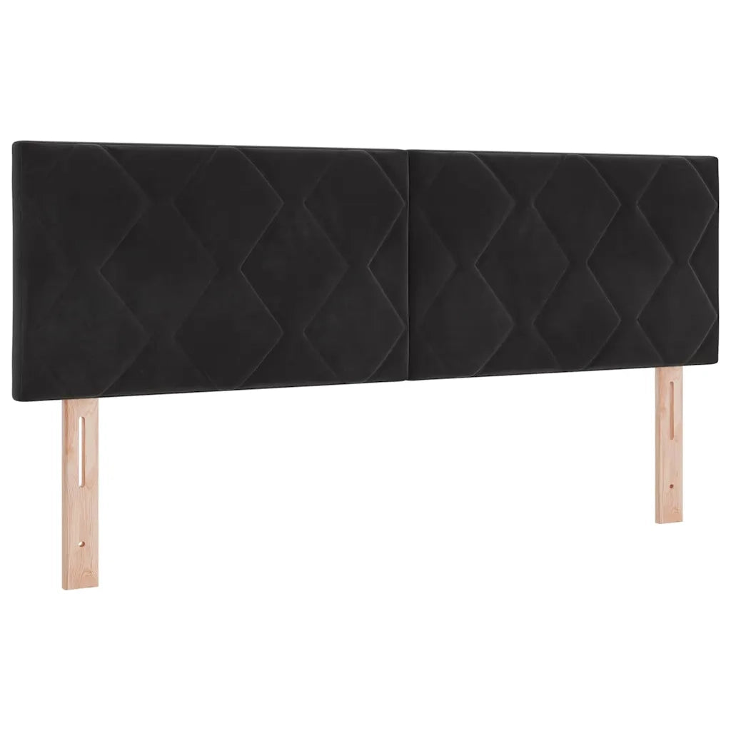 Letto a molle con materasso Nero 190 x 140 cm Poliestere