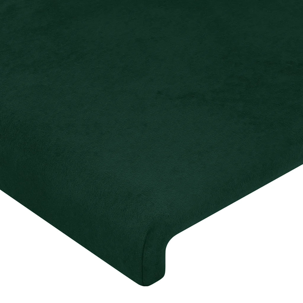 Testiera ad Orecchio-Testata con Orecchie Verde Scuro 183x23x78/88 cm in Velluto 613105