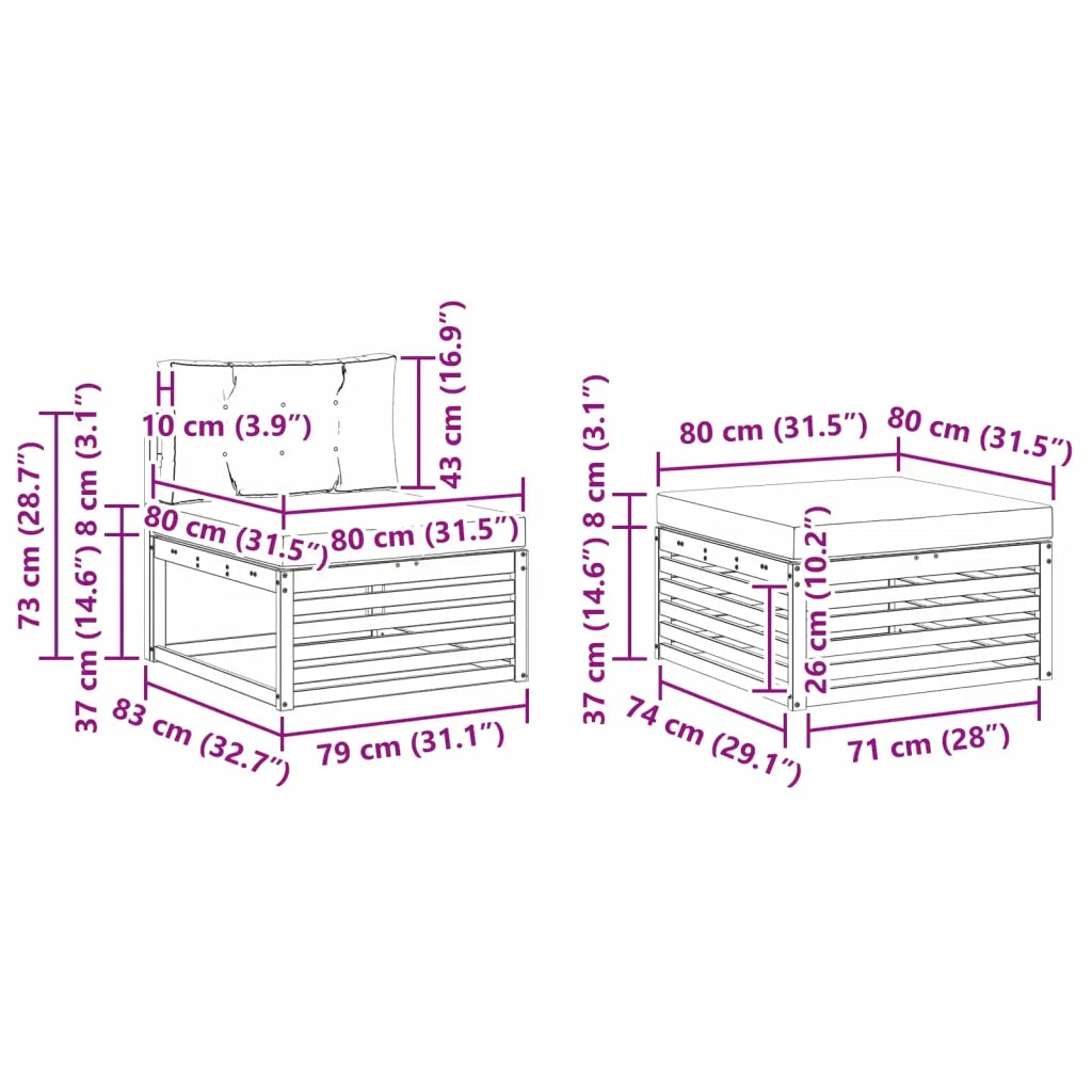 Set di divani da esterno 5 pcs Bianco e Crema 3390320
