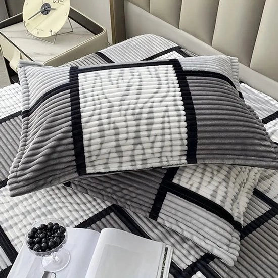 Coperte per cuscini in patchwork, due coperte per cuscini in polyester, 48 x 74CM, grigio chiaro