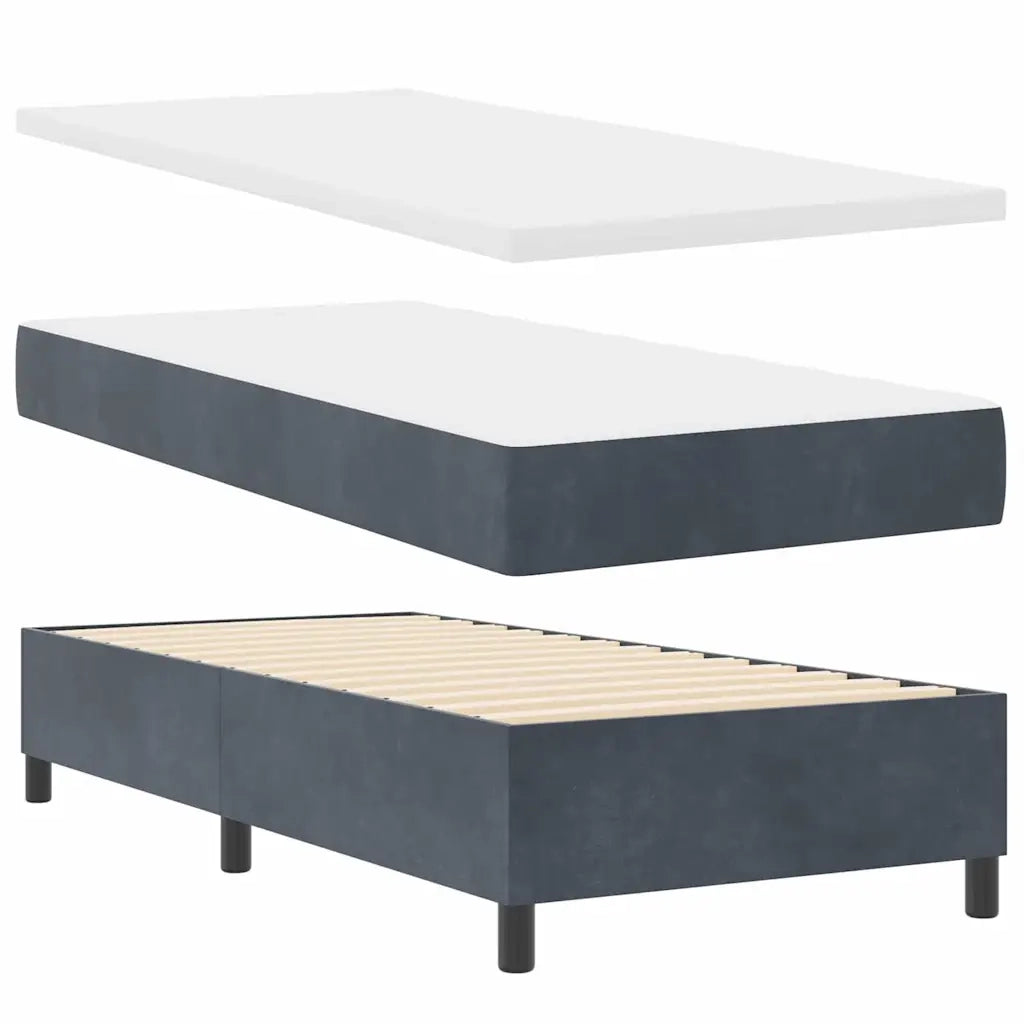 Letto a Sorgente LED Grigio scuro 90 x 200 cm Velluto 3343221