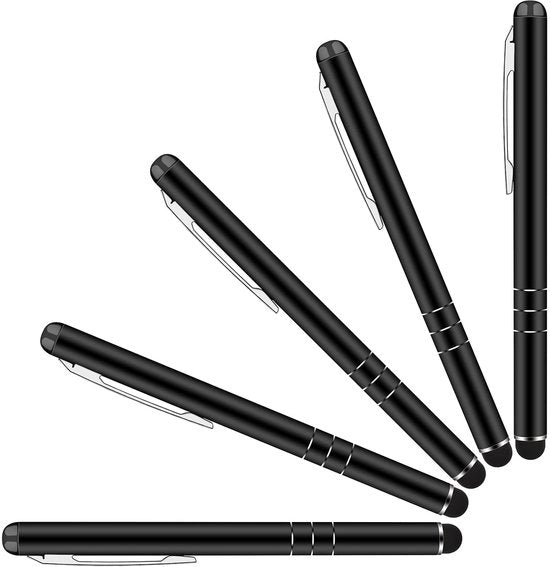 Stilo Tastapenna Universale Leggero - Touch Pen - Resistente alle Macchie - Alluminio - 5 Pezzi - Utilizzo Comodo - Touchpen
