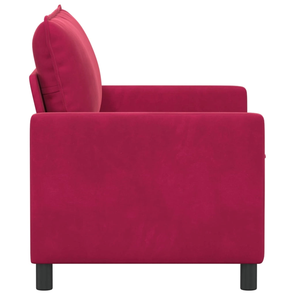 Divano Rosso Vino 126 x 81 x 87,5 cm Velluto 42028801