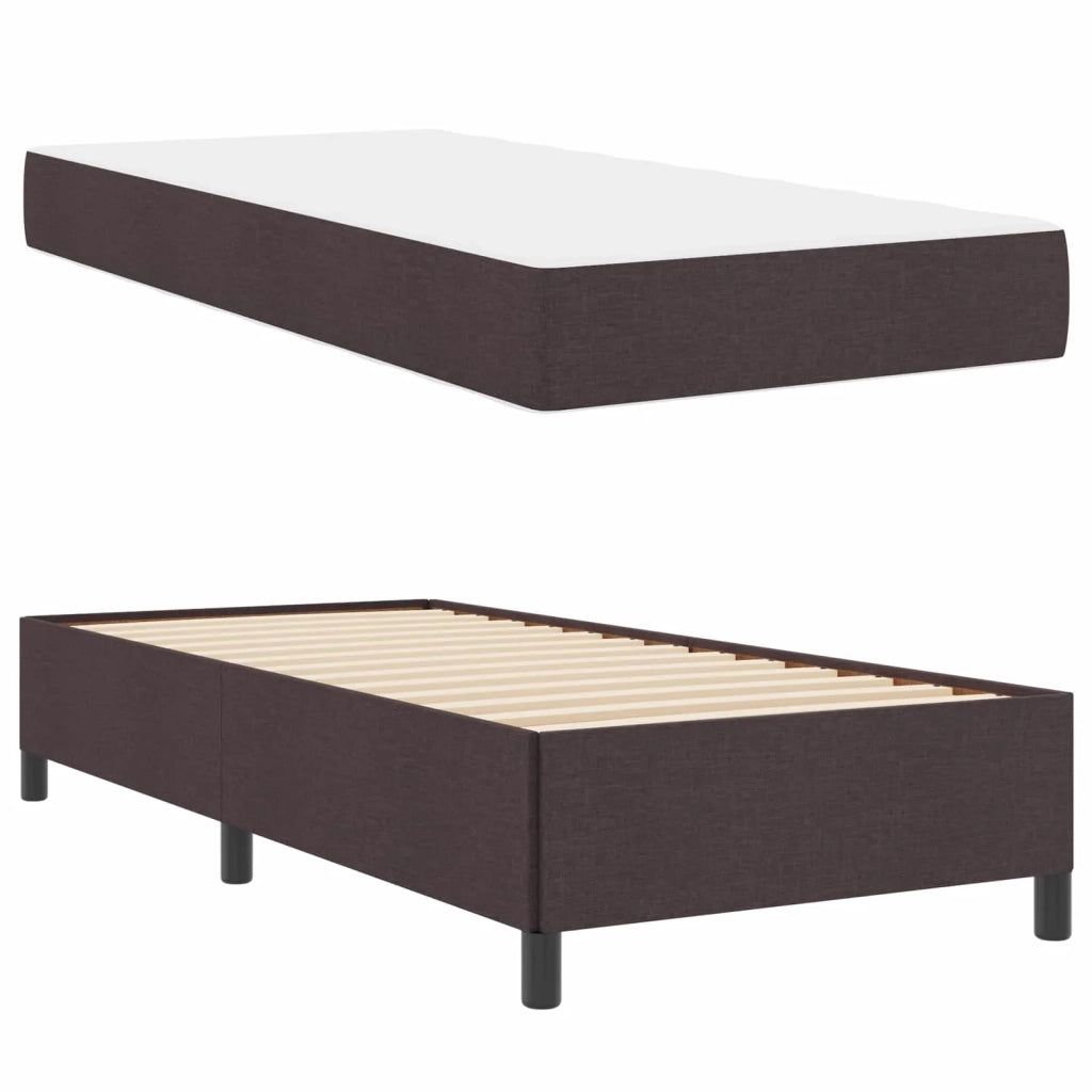 Letto a molle Marrone Scuro 100 x 200 cm Tessuto 3398839