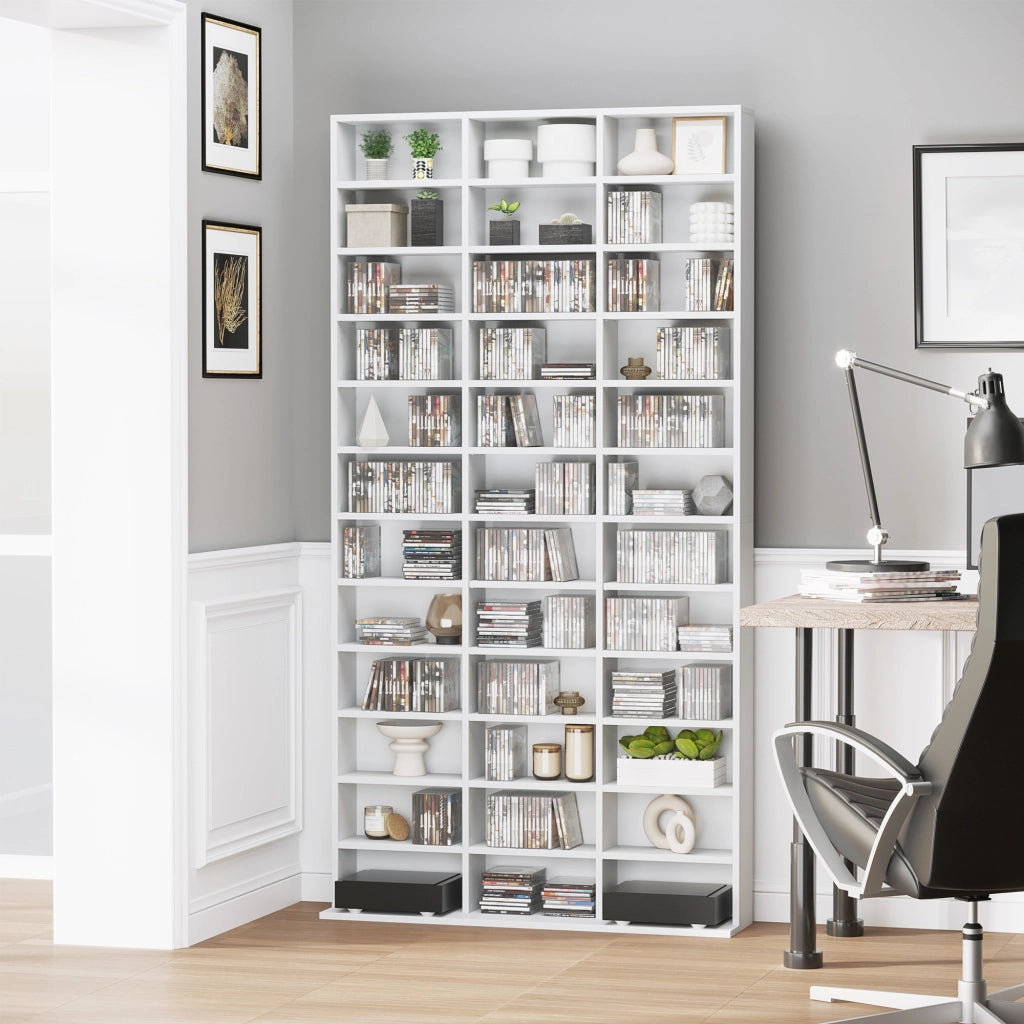 Libreria per CD/DVD ¨C Xylo ¨C 36 Scomparti Regolabili Bianco