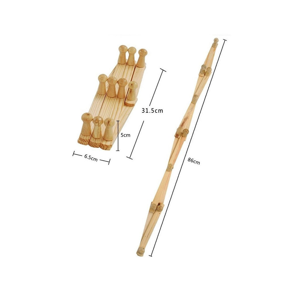 Trade Shop - Appendiabiti Appendipanni Da Parete Legno 10 Posti A Fisarmonica Estensibile -