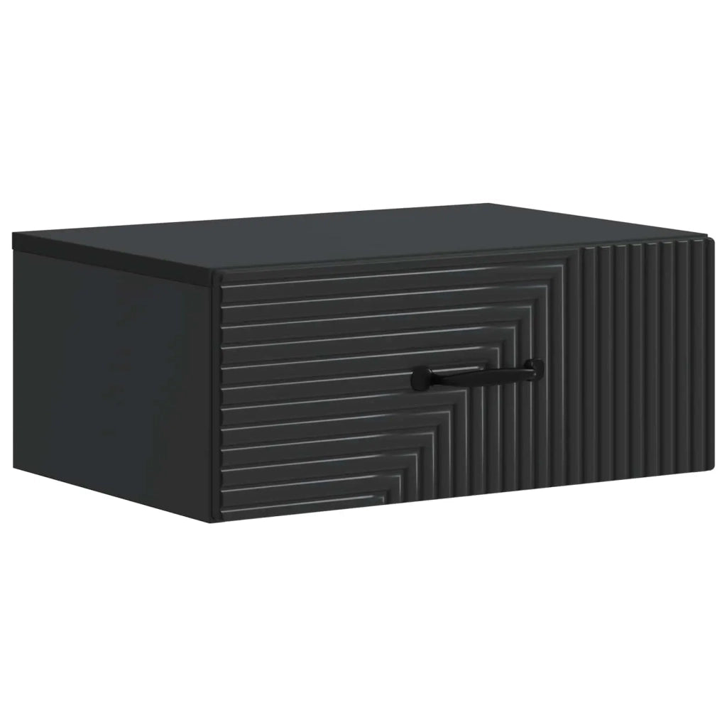 Mobiletto da notte a muro 2 pcs Nero 49 x 34,5 x 20 cm 898618