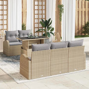 Set Divano da Giardino con cuscino 6 pcs Beige polyrattan 3348556