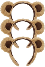 Set di cappelli per animali Halloween - 3 pezzi - orecchie di orso - cappello - accessori per animali - morbido piuma e poliestere - cintura per capelli