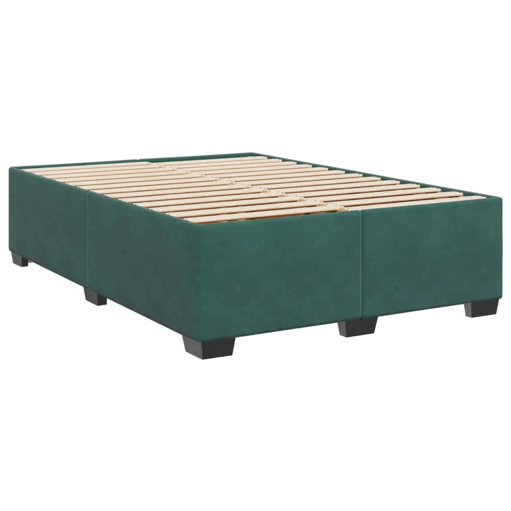 Letto box spring con materasso Verde Scuro 140 x 190 cm Velluto 3455105