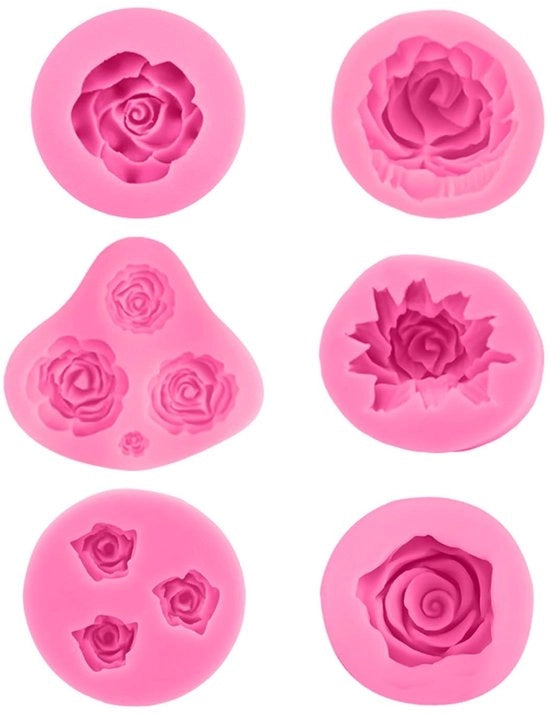 Forme per dolci in silicone 6 pezzi - forma a fiori 3D - forme per torte - forme per cioccolato - forme per candele - materiale silicone sicuro - rosa - forma per dolci
