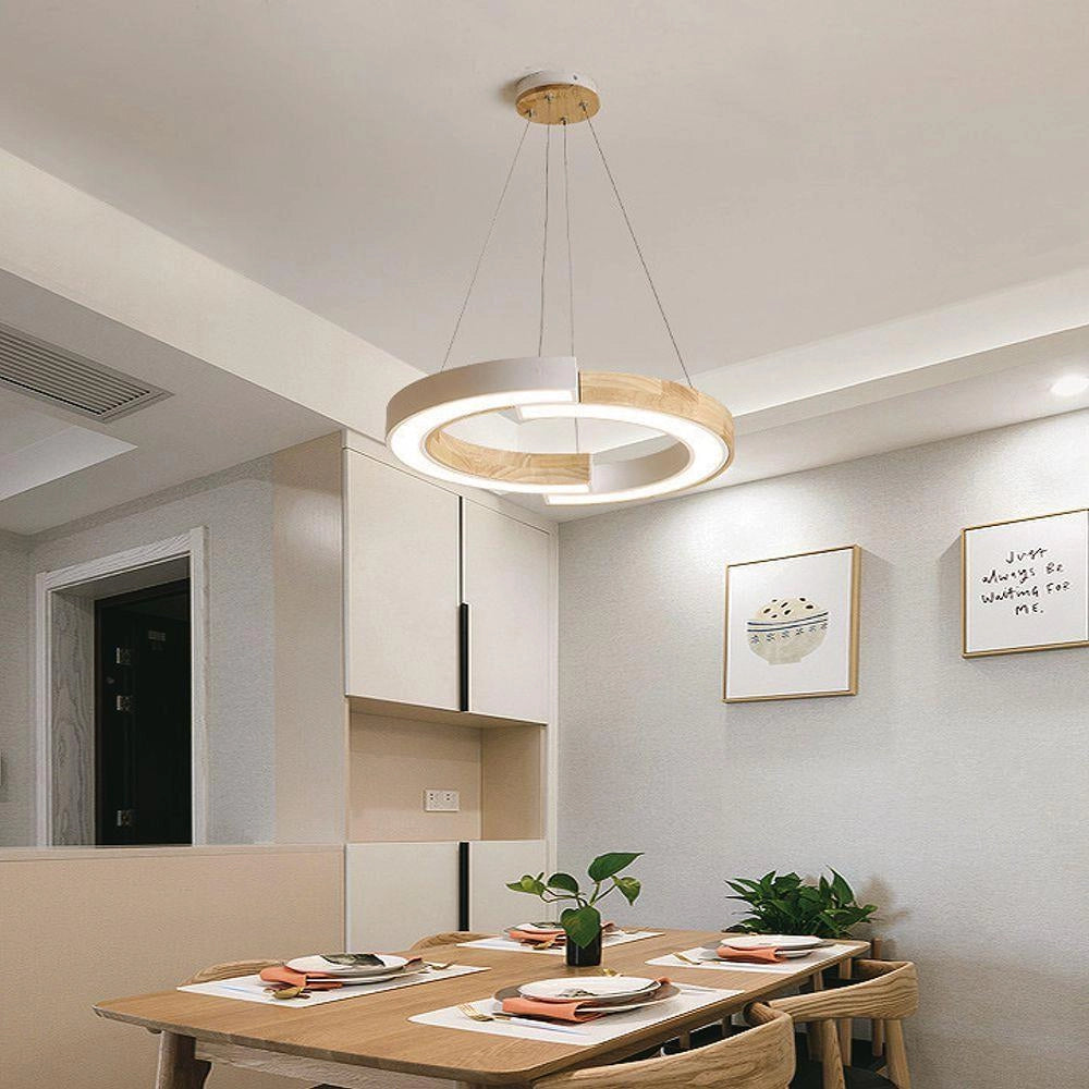 Lampada a sospensione LED V-TAC 32W 4000K legno bianca