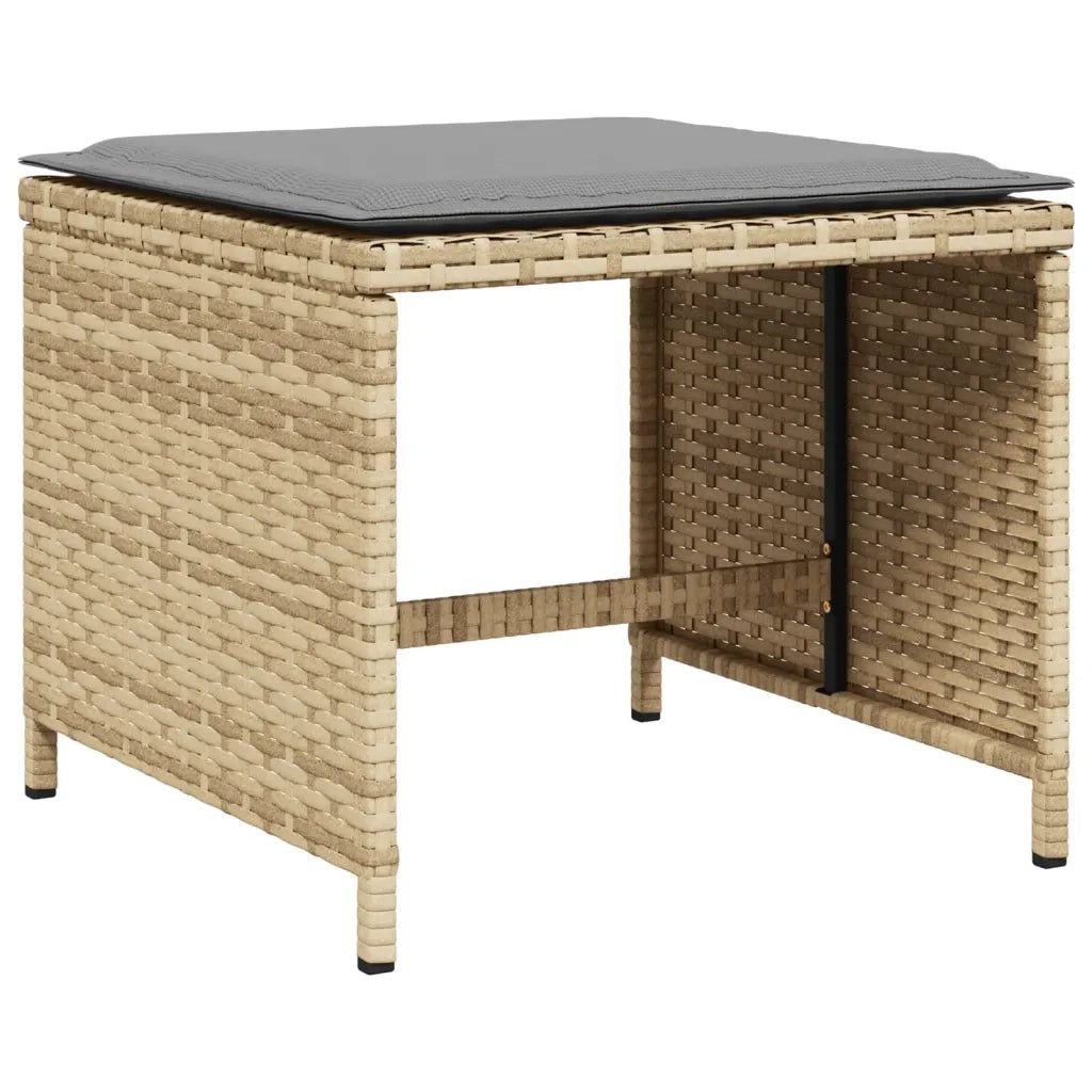 Set Pranzo da Giardino 13 pz con Cuscini Beige Misto Polyrattan 3277751