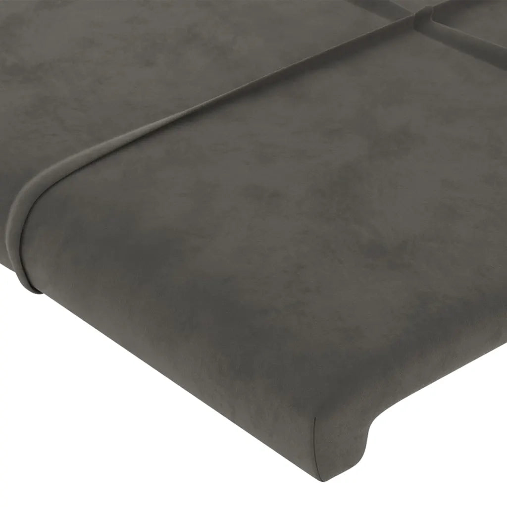 Testiera Grigio Scuro 200x5x118/128 cm Velluto 3116399