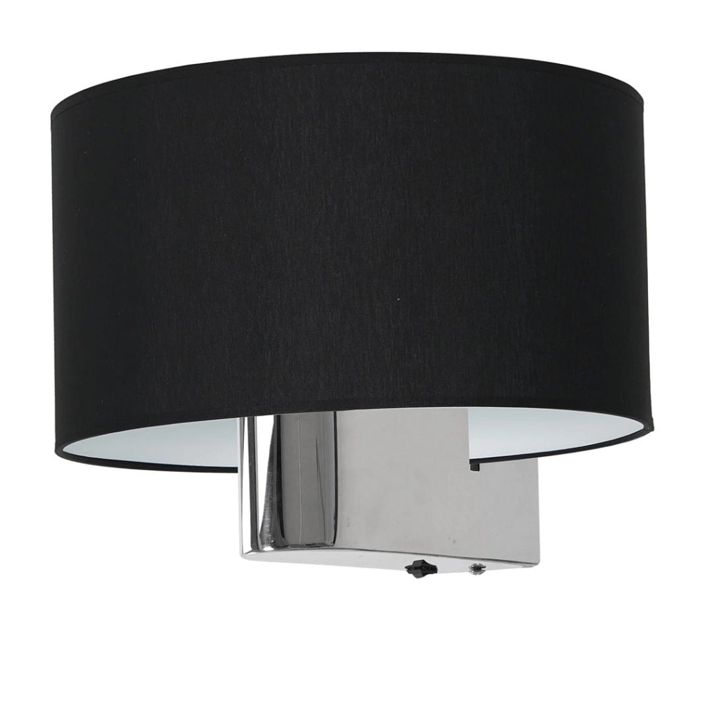 Applique Milagro Casino ML6377 E27 60W nero cromo tessuto