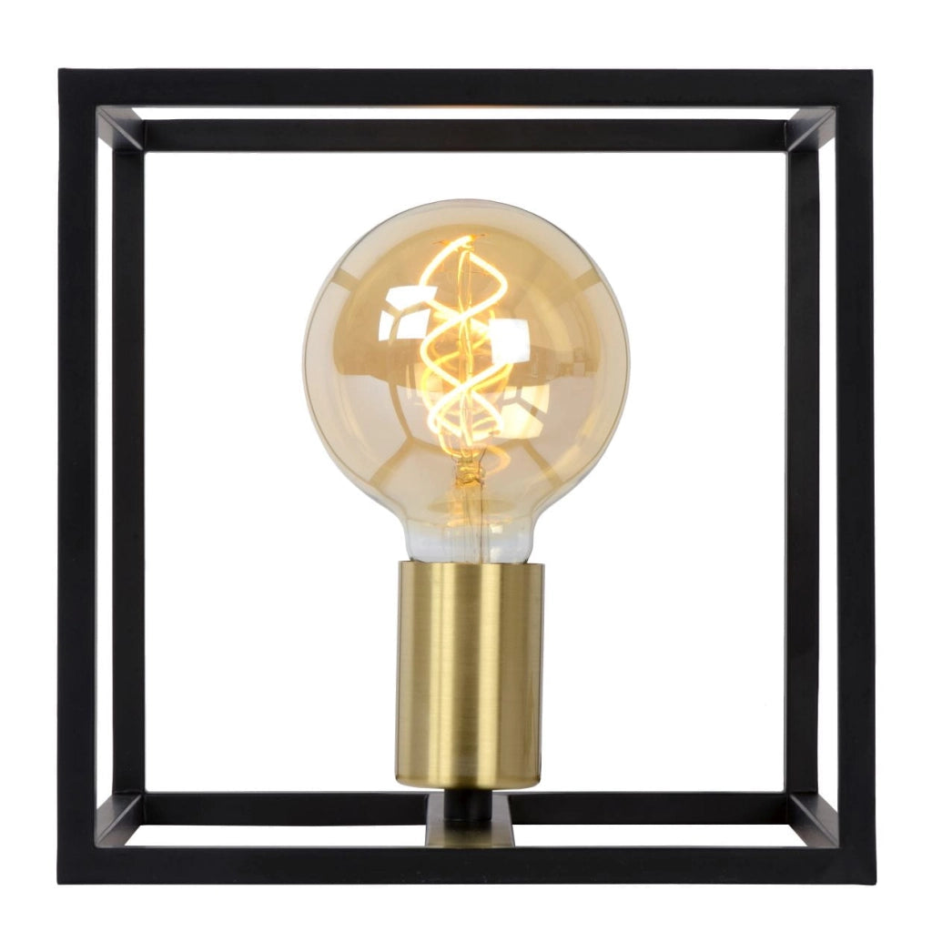 Lampada da tavolo Lucide Ruben nero/ottone E27 40W