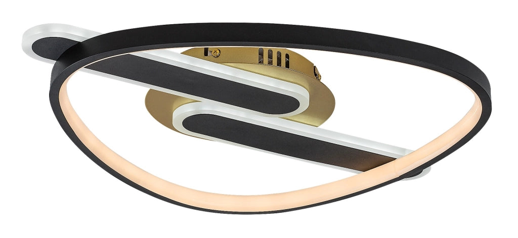 Lampada da soffitto LED Brantiel 3 luci nero oro Rabalux