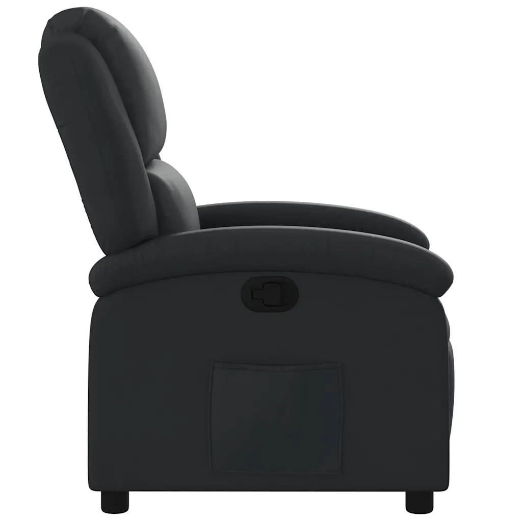 Poltrona | Sedia Relax reclinabile nera in vera pelle