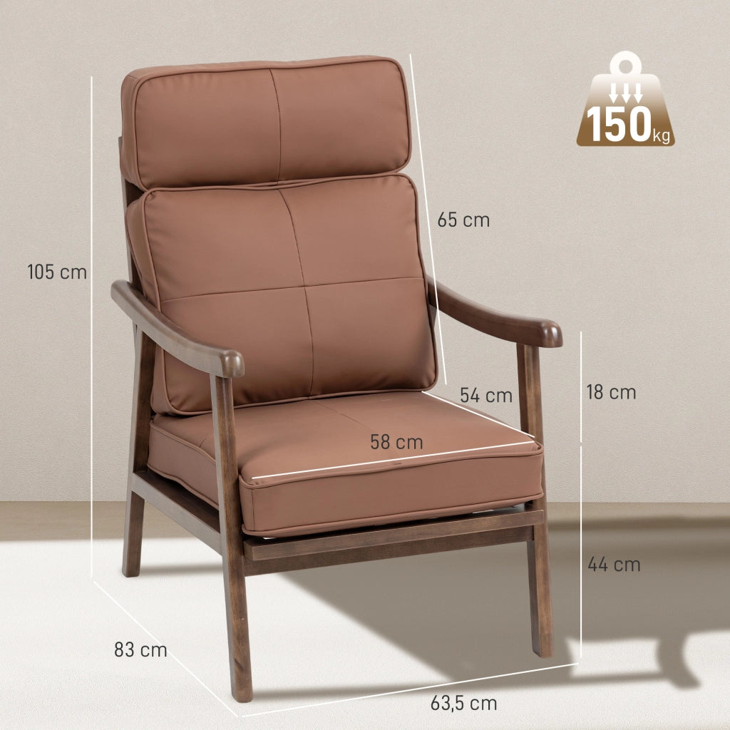 Poltrona ¨C Zephmum ¨C Marrone e Legno Noce