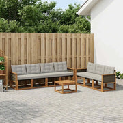 Set di divani da esterno 8 pcs Naturale e Grigio Chiaro 3381819