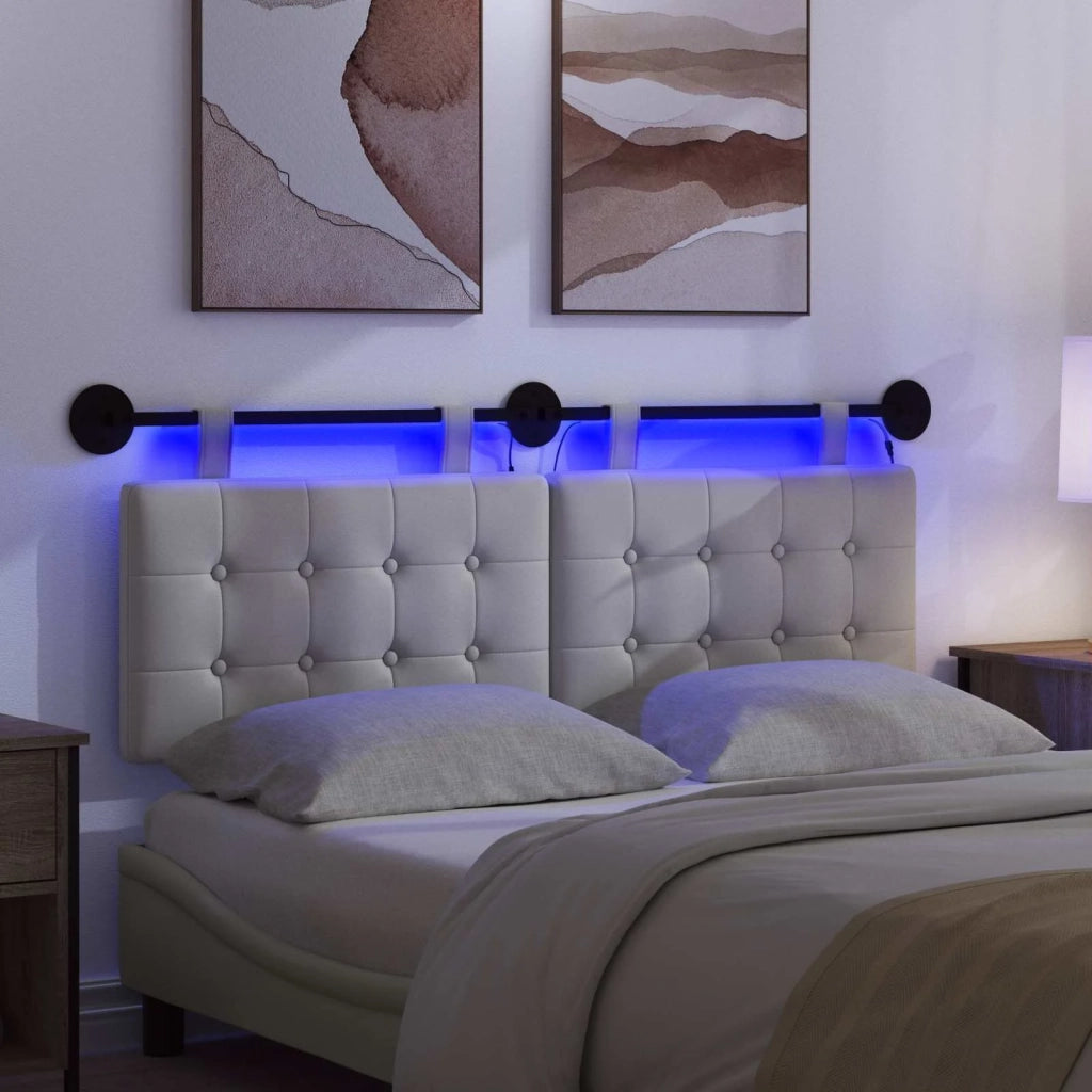 Testiera sospesa Con luce LED Bianco Similpelle 3424448