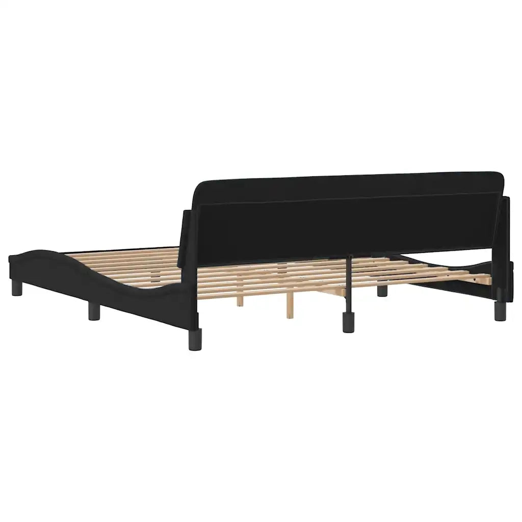 Struttura letto Dover Nera 180x200 cm in Velluto 373338