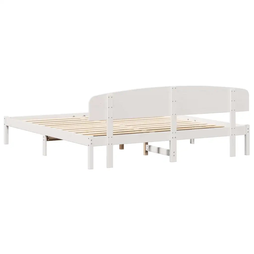 Struttura del letto Bianco 200 x 200 cm Pino massello