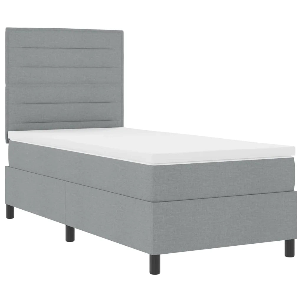 Letto a molle con materasso Grigio chiaro 80 x 200 cm Tessuto