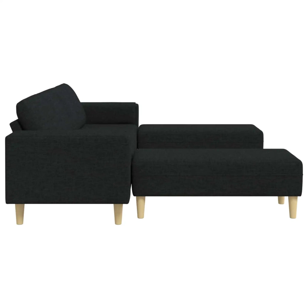 Divano per Soggiorno 3 pcs Nero Poliestere 3335114