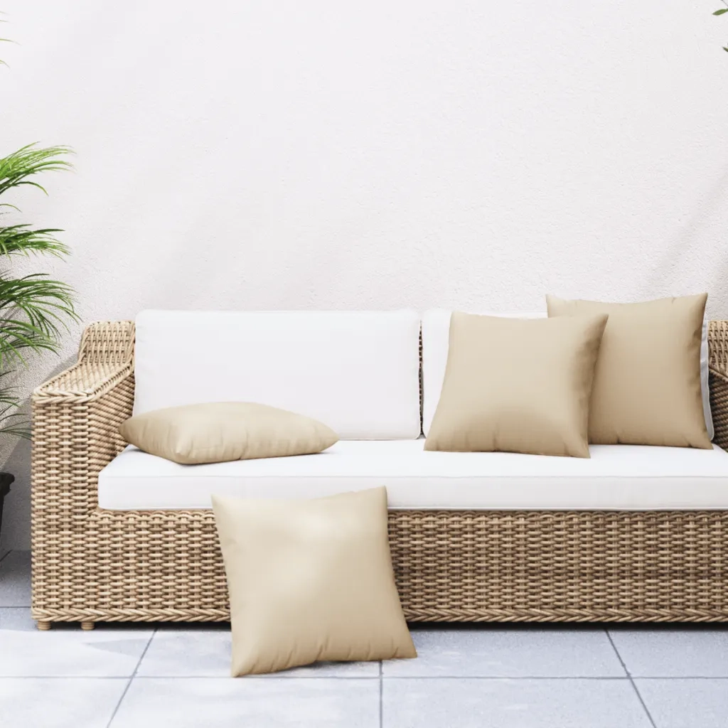 Cuscini per Divano 4 pz Beige 60x60 cm in Tessuto 360406
