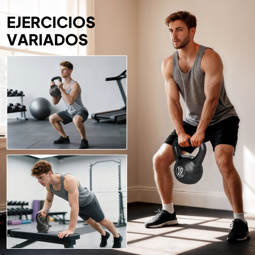 Kettlebell 10 kg ¨C Minimal ¨C 25x19x28 cm Nero