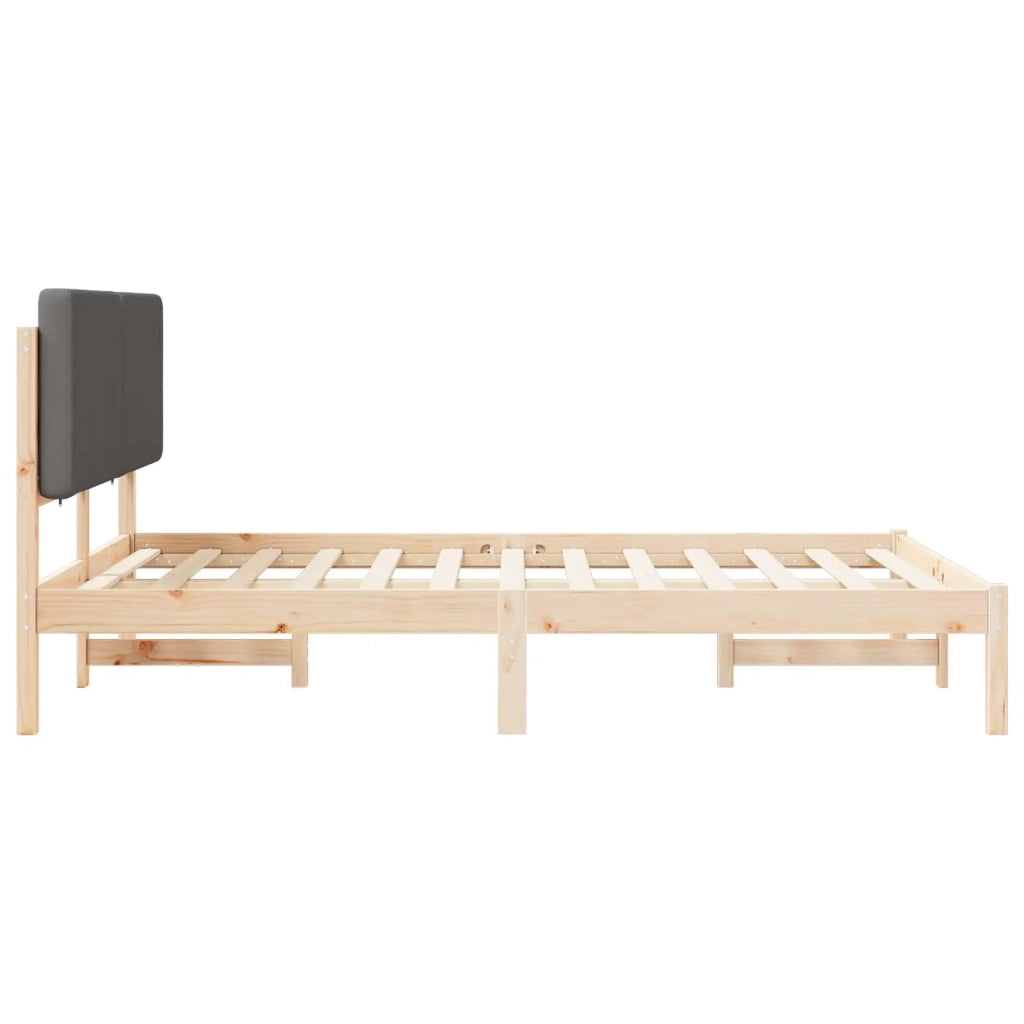 Letto con Testiera Rivestita Grigio scuro 140 x 200 cm 877905