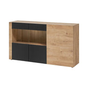 Buffet DOUM – Rovere chiaro e nero – L160 x H93 x P40 cm