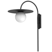 Applique decorativa Flat nera sfera bianca 1xE27 Luminex