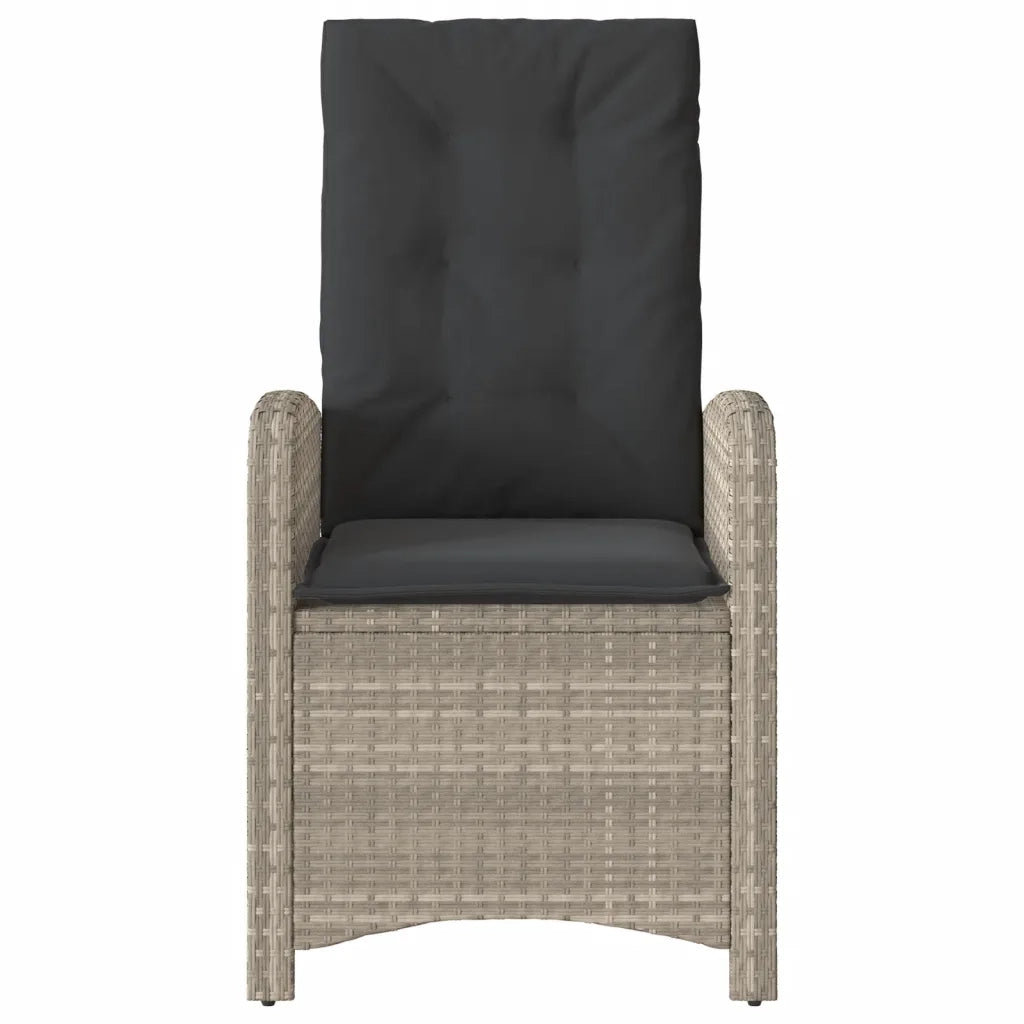 Set da Bistrò 3 pz con Cuscini Grigio Chiaro in Polyrattan 365182